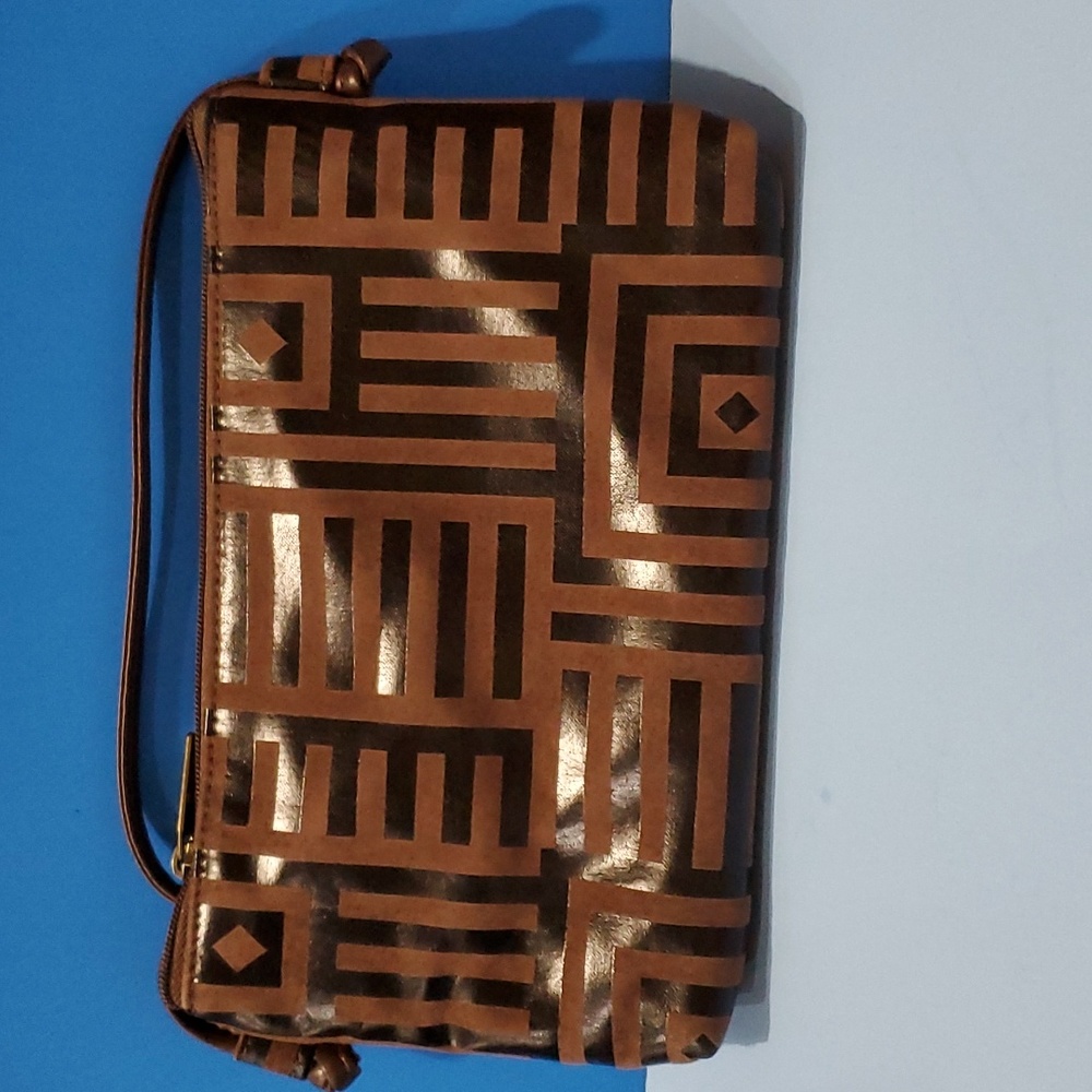 Pinky #6818-45  Genuine  leather brown printMaide in USA